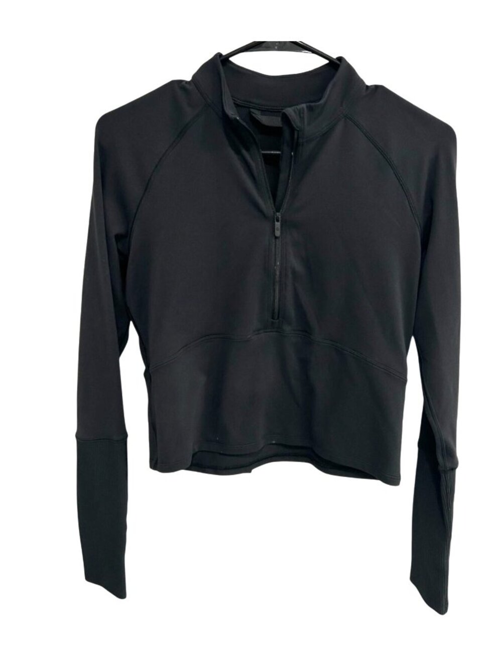Lululemon Small Black It's Rulu Crop Half-Zip Long Sleeve Pullover Athleisure